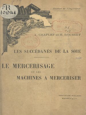 cover image of Les succédanés de la soie